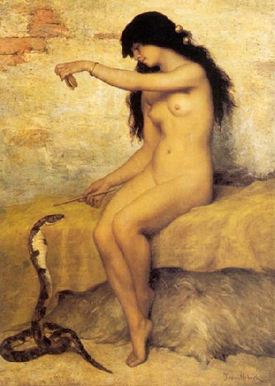 Paul Desire Trouillebert The Nude Snake Charmer Sweden oil painting art